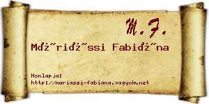 Máriássi Fabiána névjegykártya